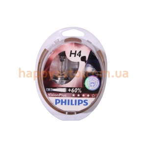 Автолампа PHILIPS H4 VisionPlus (+60%) (12342VPS2)
